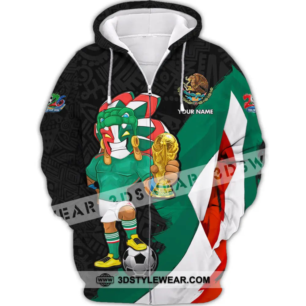 Unisex Shirt - Custom Mexico FIFA World Cup 2026 3D Shirt Zipper Hoodie / S T-shirt
