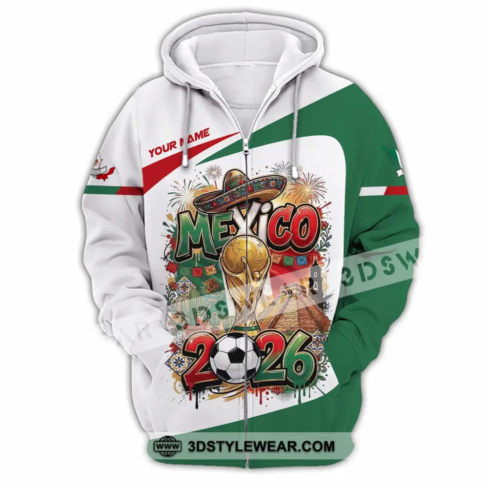 Unisex Shirt - Custom Mexico World Cup 2026 3D Shirt Zipper Hoodie / S T-shirt