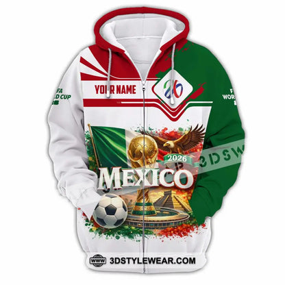 Unisex Shirt - Custom Mexico World Cup 2026 3D Shirt Zipper Hoodie / S T-shirt