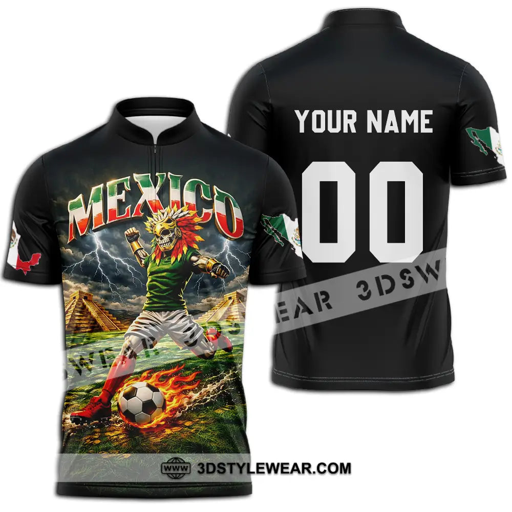 Unisex Shirt - Custom Mexico World Cup 2026 3D Shirt Zipper Polo Shirt / S T-shirt
