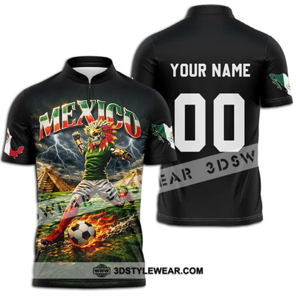Unisex Shirt - Custom Mexico World Cup 2026 3D Shirt Zipper Polo Shirt / S T-shirt