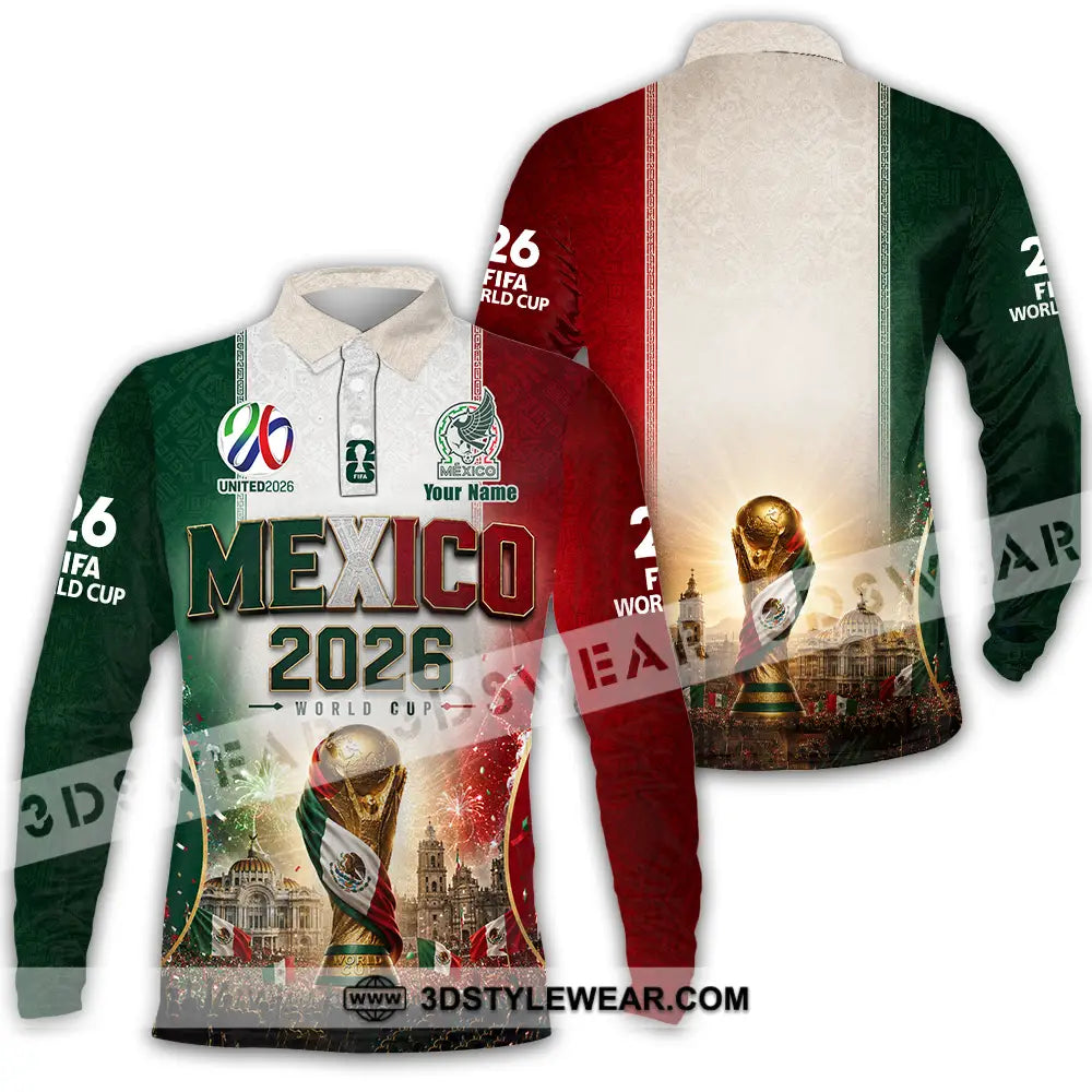 Unisex Shirt - Custom Mexico World Cup 2026 Shirt - Long Sleeve Polo / S - T-shirt