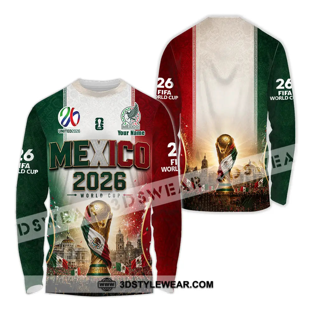 Unisex Shirt - Custom Mexico World Cup 2026 Shirt - Long Sleeve Shirt / S - T-shirt