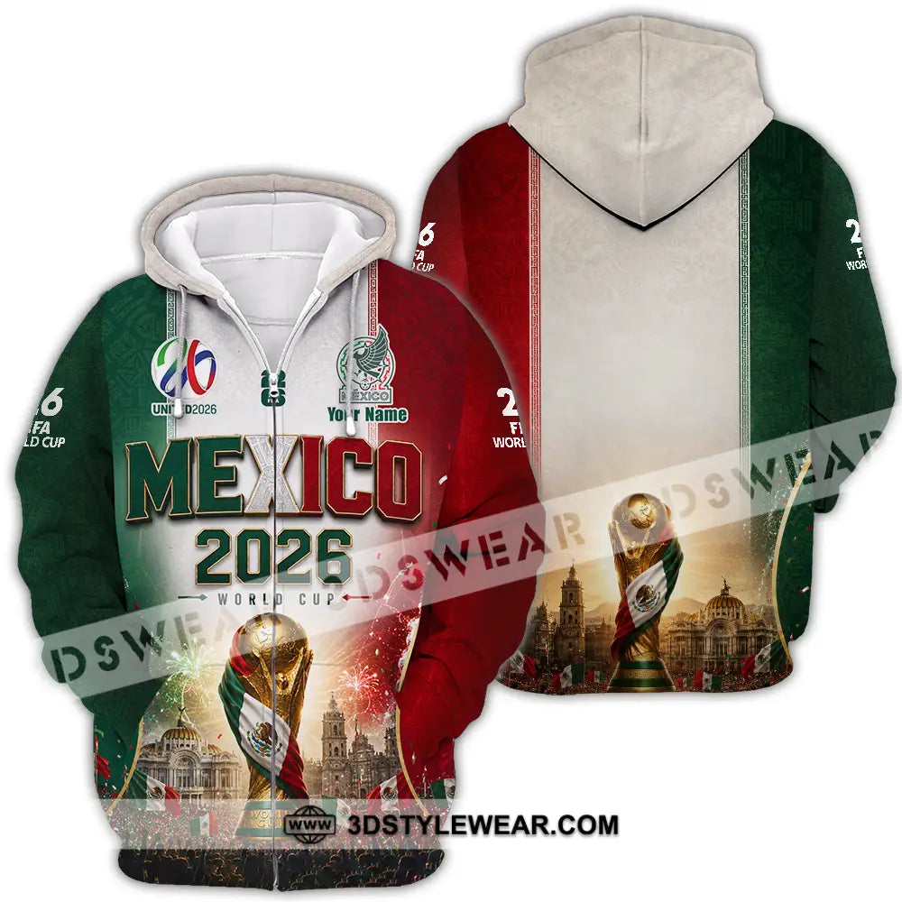 Unisex Shirt - Custom Mexico World Cup 2026 Shirt - Zipper Hoodie / S - T-shirt