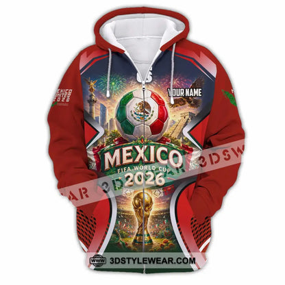 Unisex Shirt - Custom Mexico World Cup 2026 Shirt - Zipper Hoodie / S - T-shirt