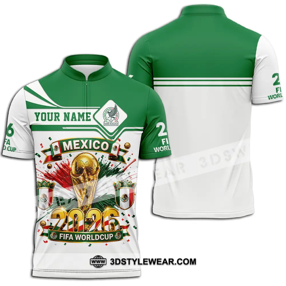 Unisex Shirt - Custom Mexico World Cup 2026 Shirt - Zipper Polo Shirt / S - T-shirt