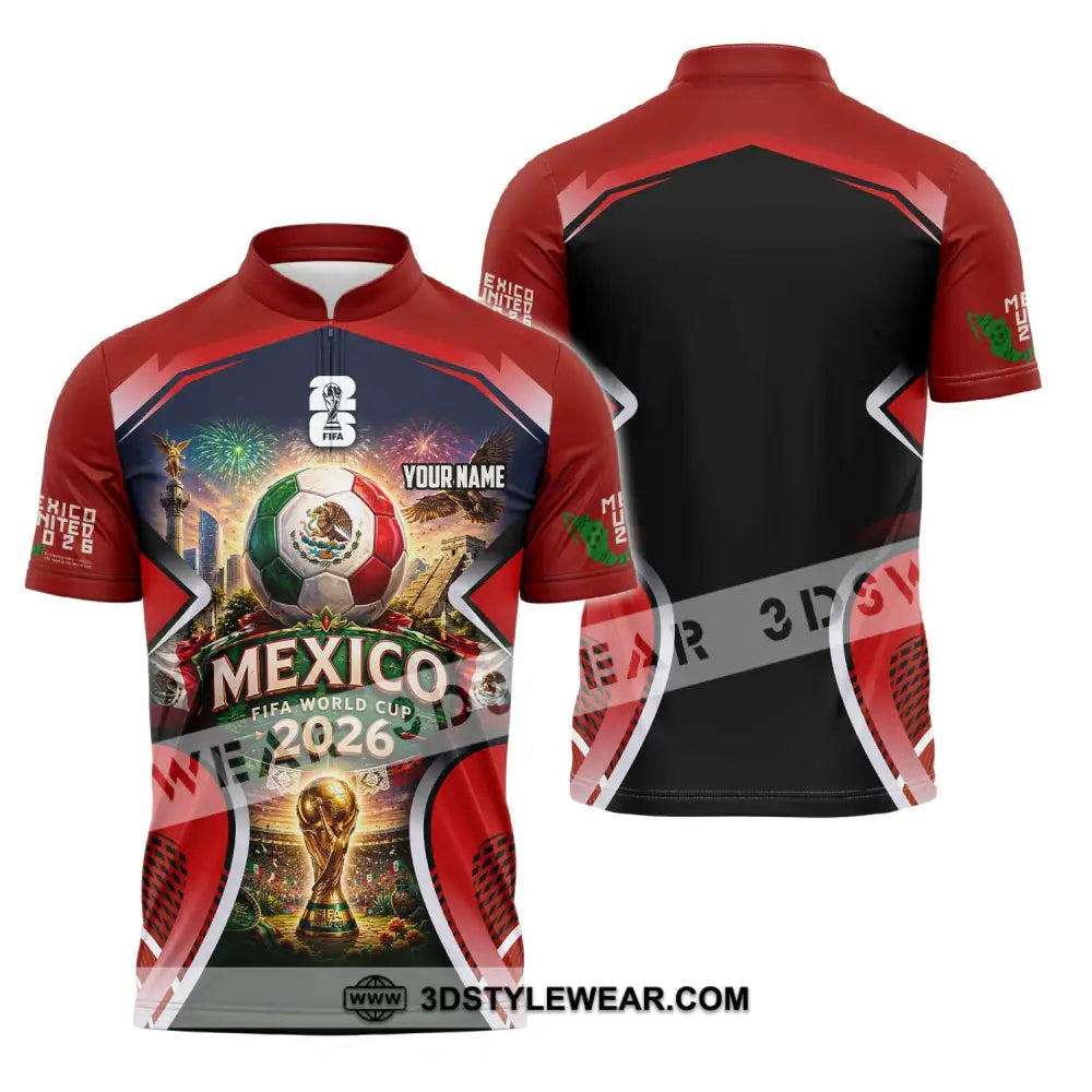 Unisex Shirt - Custom Mexico World Cup 2026 Shirt - Zipper Polo Shirt / S - T-shirt