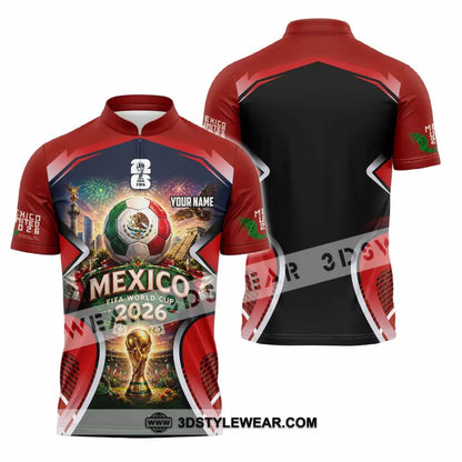 Unisex Shirt - Custom Mexico World Cup 2026 Shirt - Zipper Polo Shirt / S - T-shirt