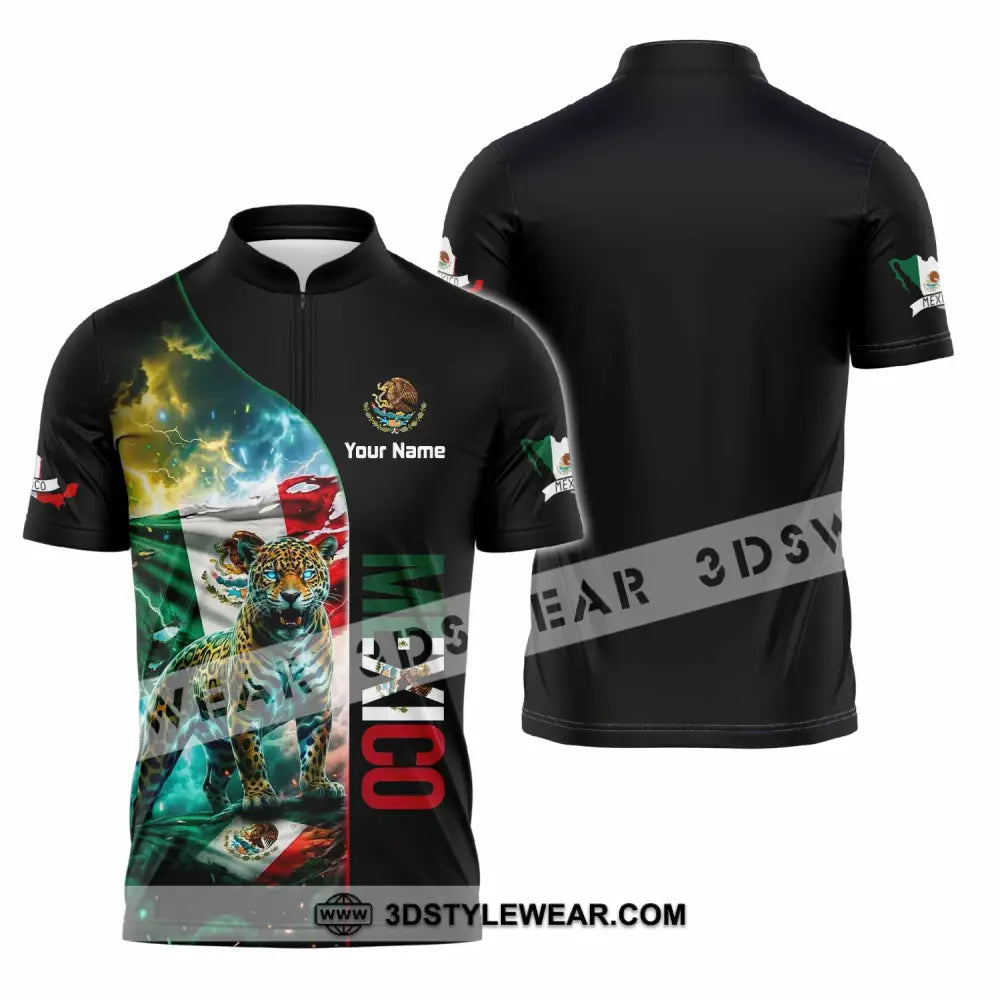 Unisex Shirt - Custom Mexico Shirt - Zipper Polo Shirt / S - T-shirt