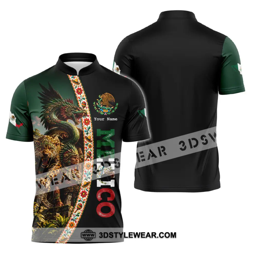 Unisex Shirt - Custom Mexico Shirt - Zipper Polo Shirt / S - T-shirt