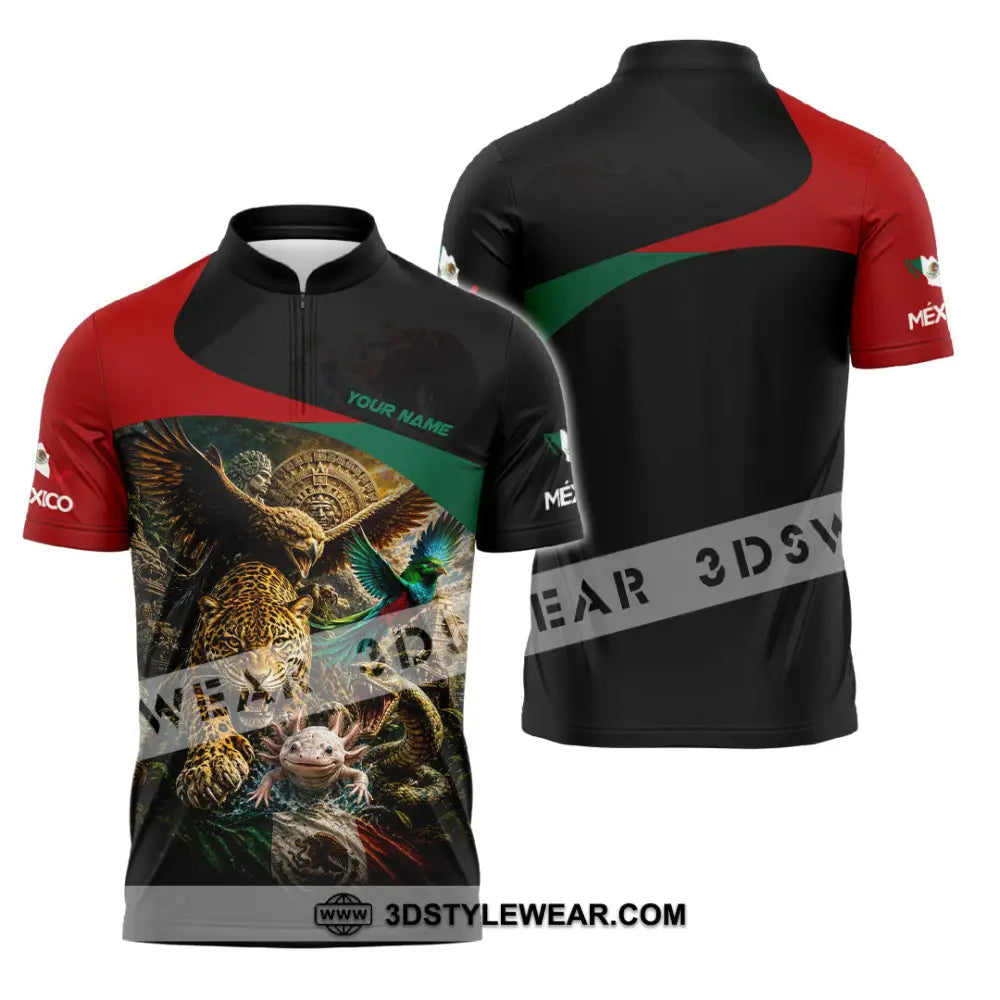 Unisex Shirt - Custom Mexico Shirt - Zipper Polo Shirt / S - T-shirt