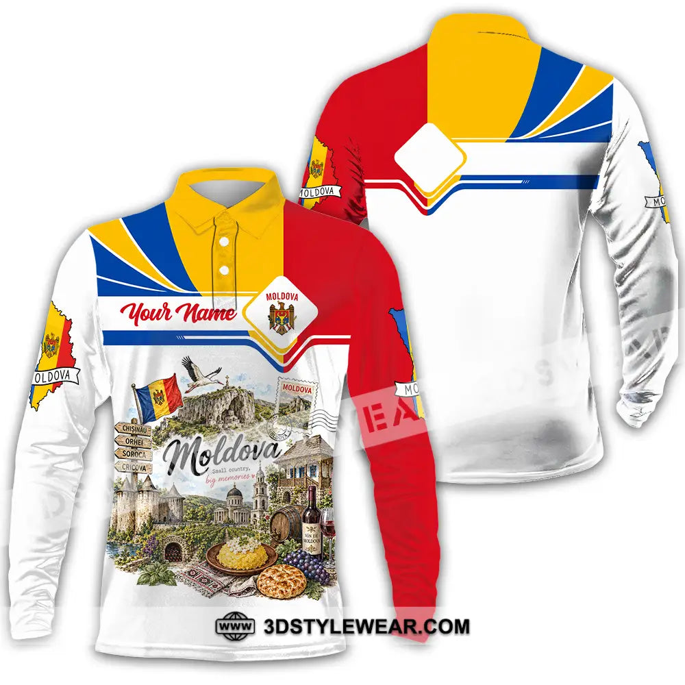 Unisex Shirt - Custom Moldova Shirt - Long Sleeve Polo / S - T-shirt