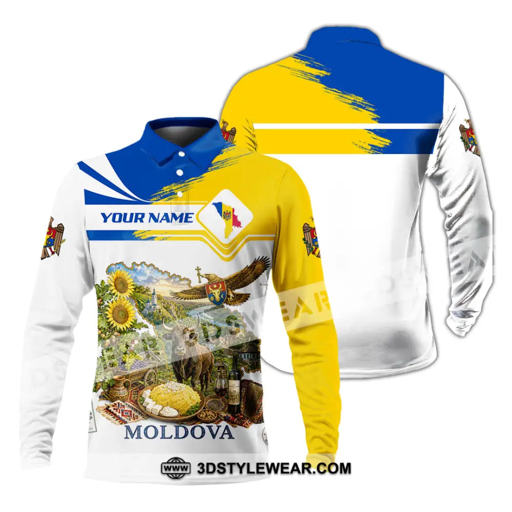 Unisex Shirt - Custom Moldova Shirt - Long Sleeve Polo / S - T-shirt