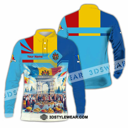 Unisex Shirt - Custom Moldova Shirt - Long Sleeve Polo / S - T-shirt