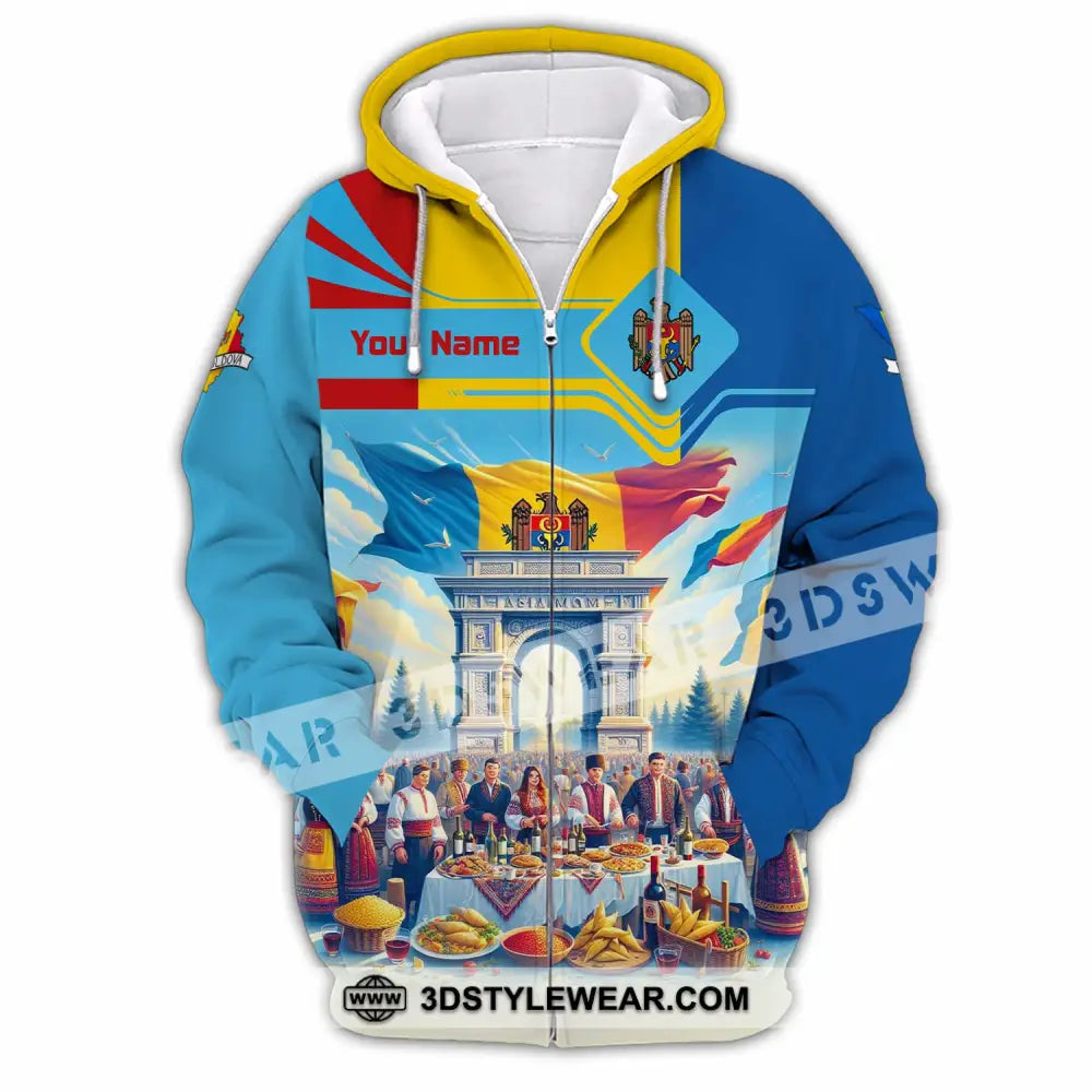 Unisex Shirt - Custom Moldova Shirt - Zipper Hoodie / S - T-shirt