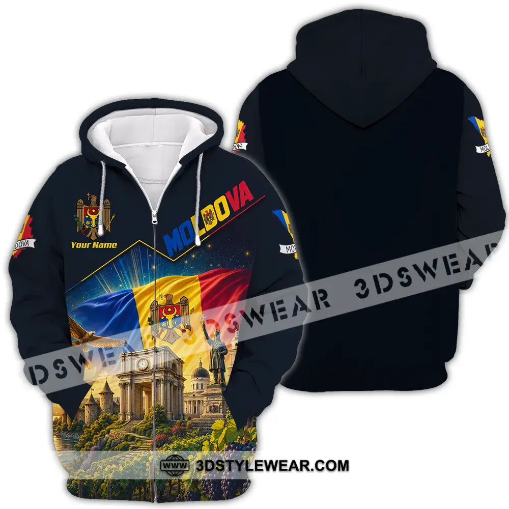 Unisex Shirt - Custom Moldova Shirt - Zipper Hoodie / S - T-shirt