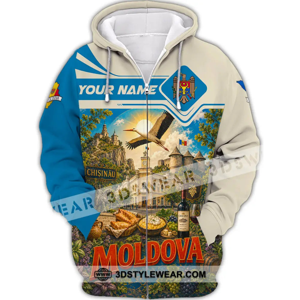 Unisex Shirt - Custom Moldova Shirt - Zipper Hoodie / S - T-shirt