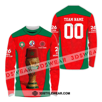 Unisex Shirt - Custom Morocco World Cup 2026 3D Shirt - Long Sleeve Shirt / S - T-shirt