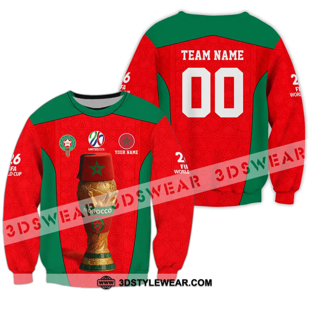 Unisex Shirt - Custom Morocco World Cup 2026 3D Shirt - Long Sleeve / S - T-shirt