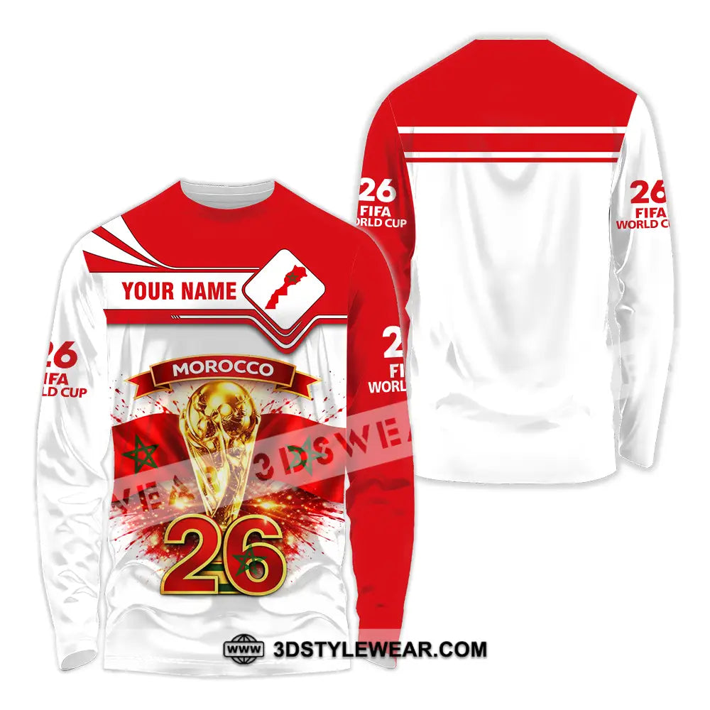 Unisex Shirt - Custom Morocco World Cup 2026 3D Shirt - Long Sleeve Shirt / S - T-shirt