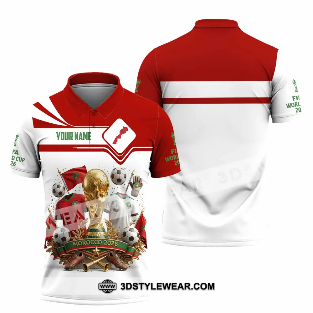 Unisex Shirt - Custom Morocco World Cup 2026 3D Shirt - Polo Shirt / S - T-shirt