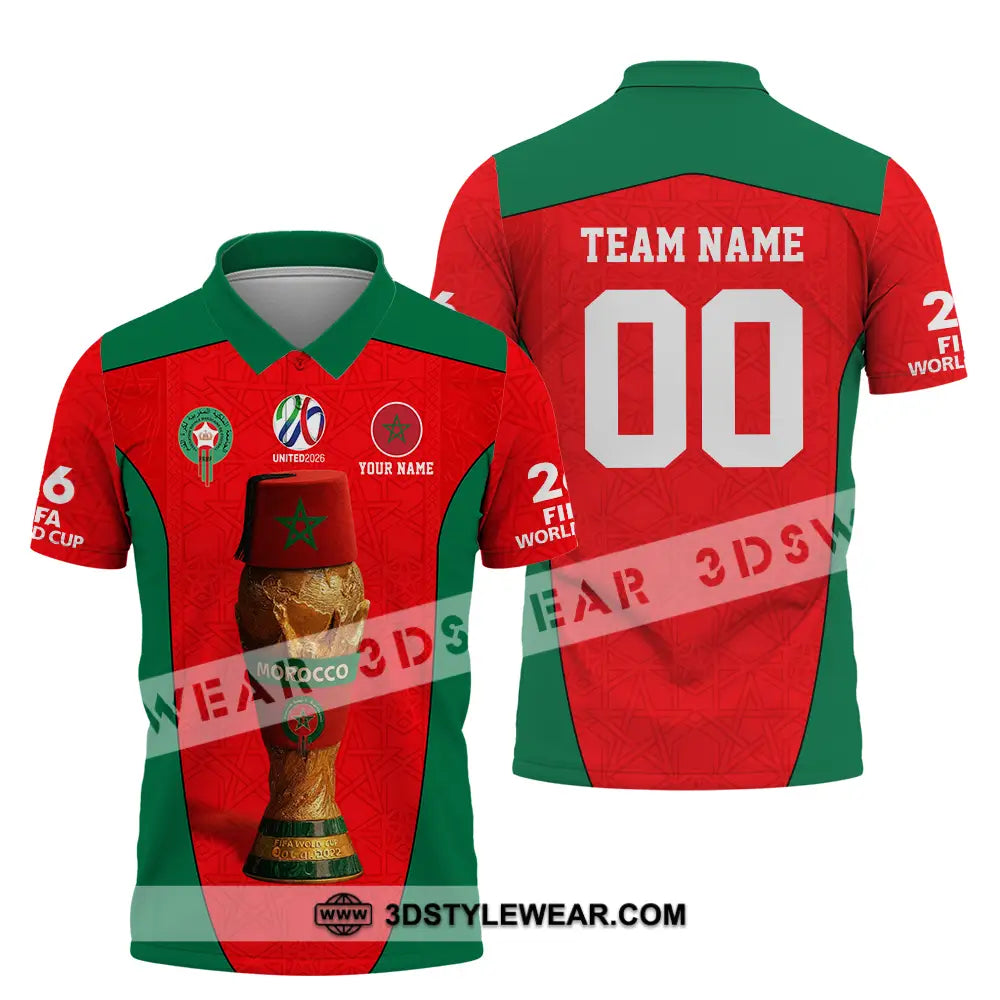 Unisex Shirt - Custom Morocco World Cup 2026 3D Shirt - Polo Shirt / S - T-shirt