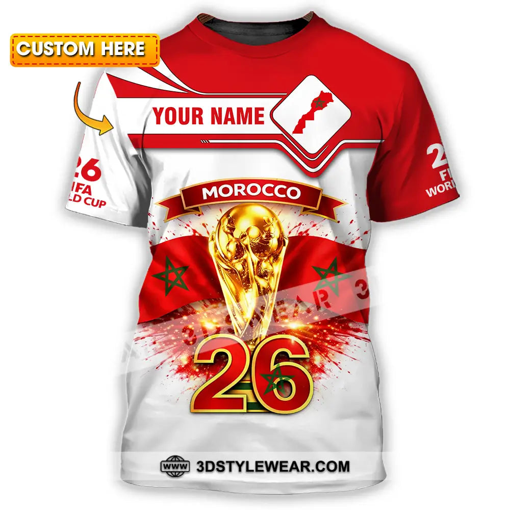 Unisex Shirt - Custom Morocco World Cup 2026 3D Shirt - T-shirt
