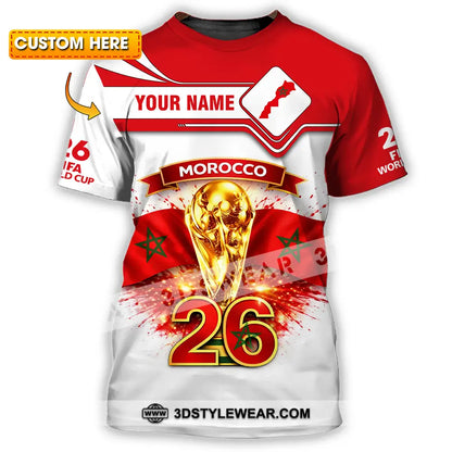 Unisex Shirt - Custom Morocco World Cup 2026 3D Shirt - T-shirt
