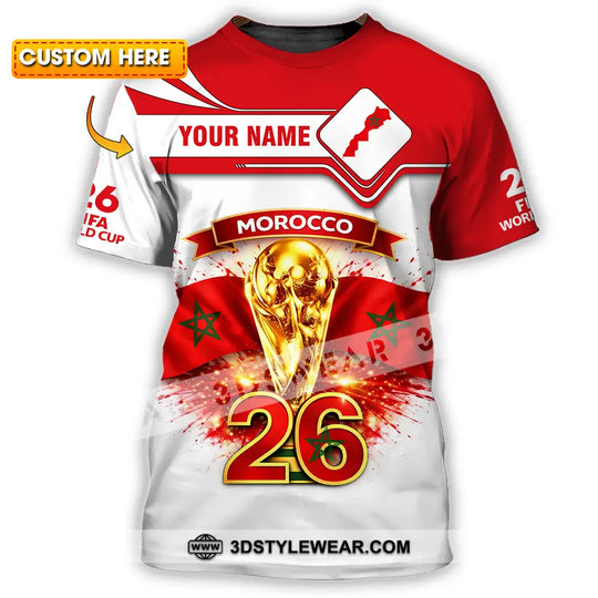 Unisex Shirt - Custom Morocco World Cup 2026 3D Shirt style option 1