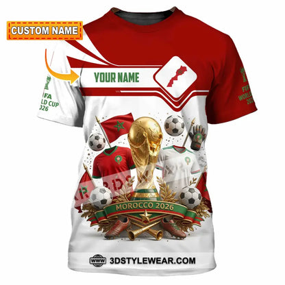 Unisex Shirt - Custom Morocco World Cup 2026 3D Shirt - T-shirt
