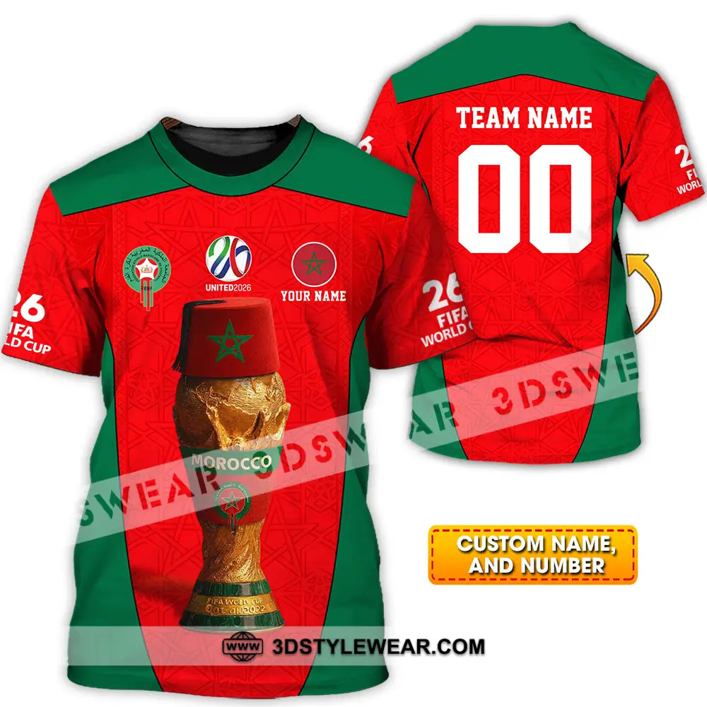 Unisex Shirt - Custom Morocco World Cup 2026 3D Shirt - T-shirt