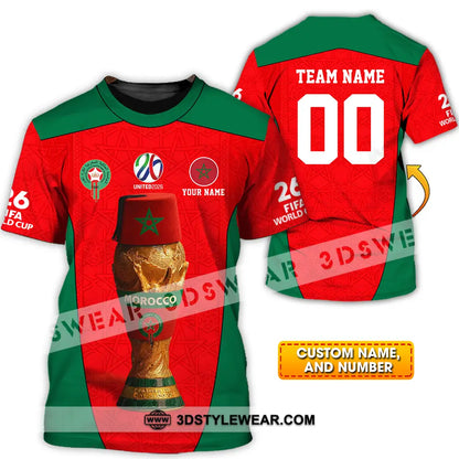 Unisex Shirt - Custom Morocco World Cup 2026 3D Shirt - T-shirt
