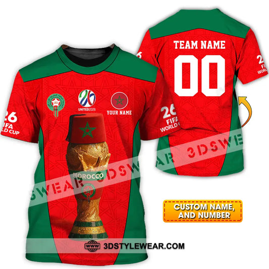 Unisex Shirt - Custom Morocco World Cup 2026 3D Shirt - T-shirt