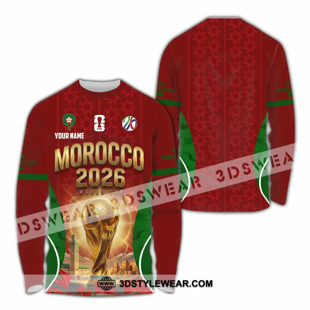 Unisex Shirt - Custom Morocco World Cup 2026 Shirt - Long Sleeve Shirt / S - T-shirt
