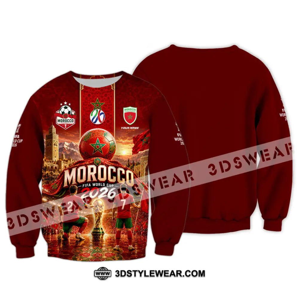 Unisex Shirt - Custom Morocco World Cup 2026 Shirt - Long Sleeve / S - T-shirt