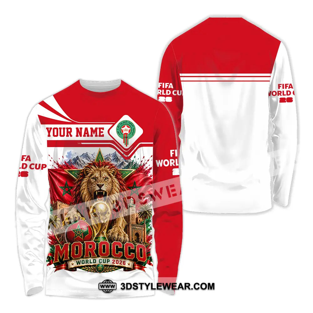 Unisex Shirt - Custom Morocco World Cup 2026 Shirt - Long Sleeve Shirt / S - T-shirt