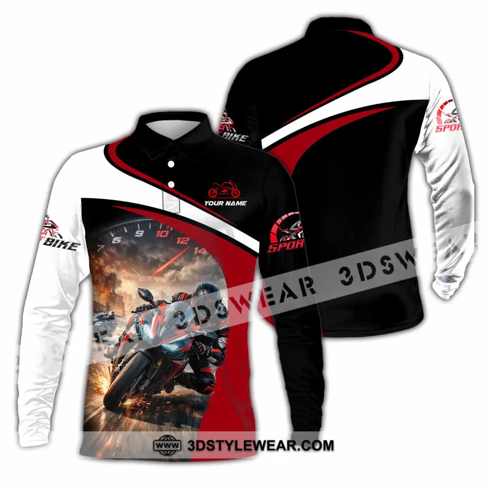 Unisex Shirt - Custom Motorbike Shirt - Long Sleeve Polo / S - T-shirt
