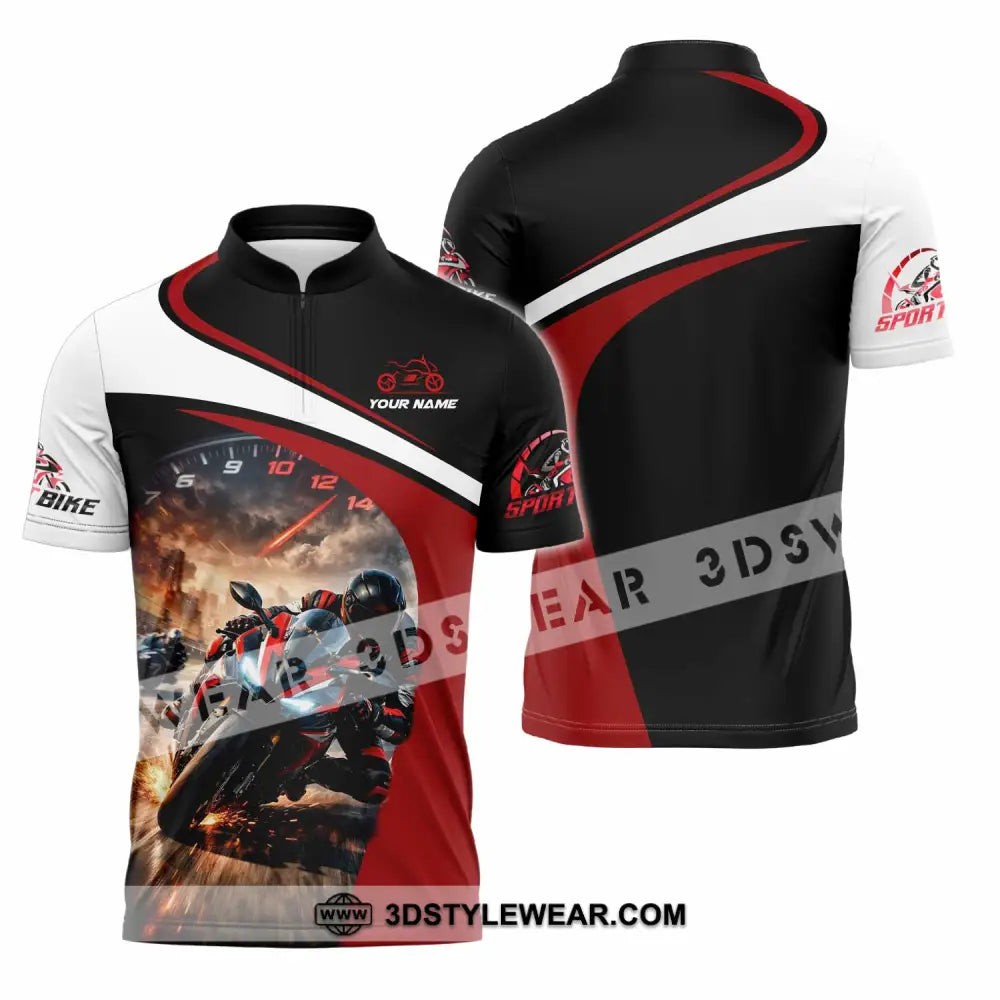 Unisex Shirt - Custom Motorbike Shirt - Zipper Polo Shirt / S - T-shirt