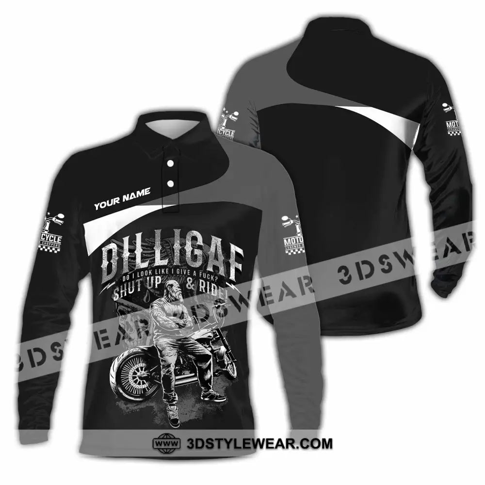 Unisex Shirt - Custom Motorcycle Do I Look Like I Do A Fxck Shut Up & Ride Shirt - Long Sleeve Polo / S - T-shirt