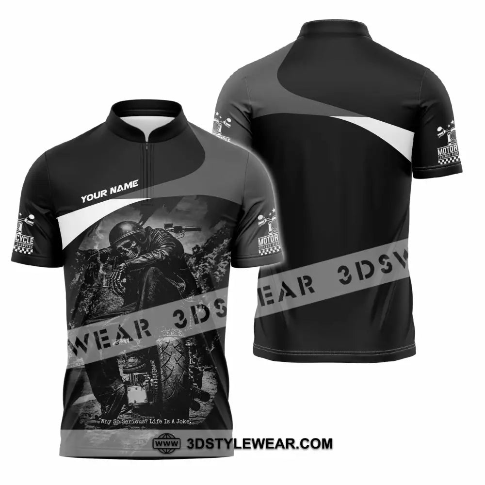 Unisex Shirt - Custom Motorcycle Shirt - Zipper Polo Shirt / S - T-shirt