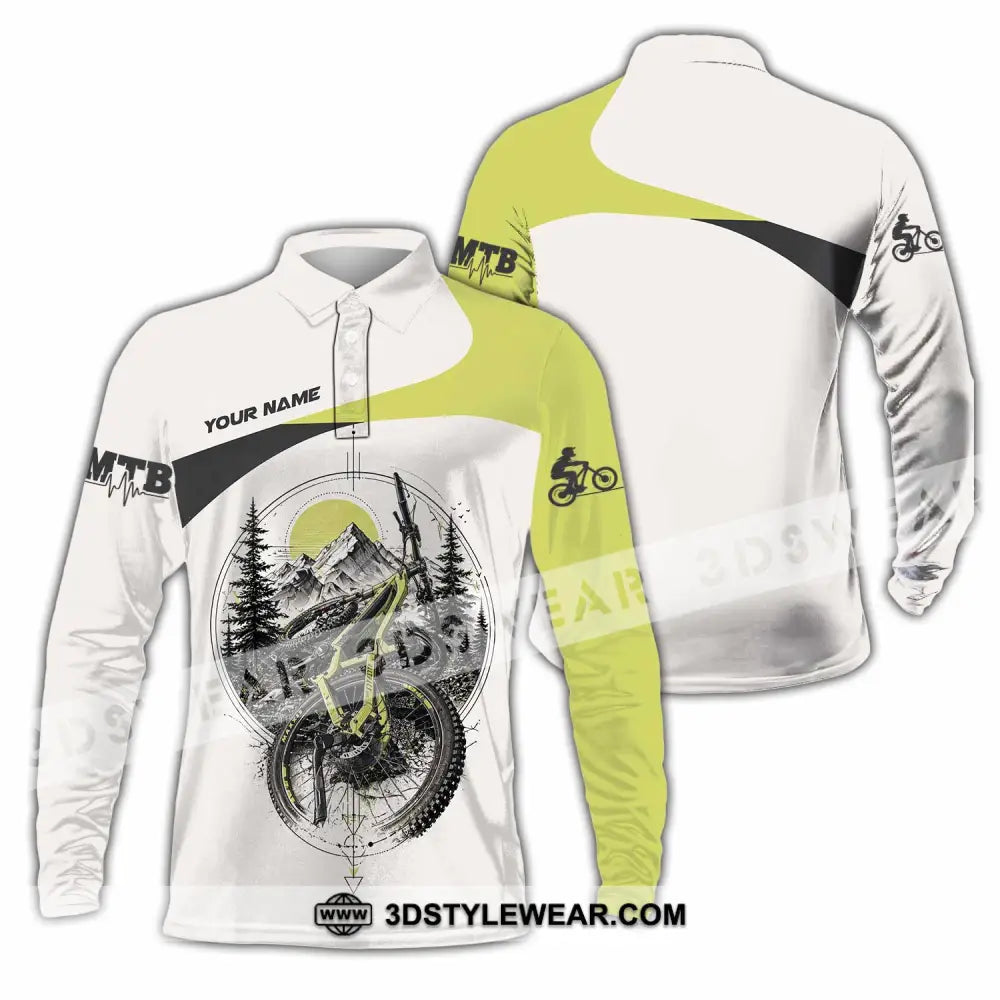 Unisex Shirt - Custom Mountain Bike Shirt - Long Sleeve Polo / S - T-shirt
