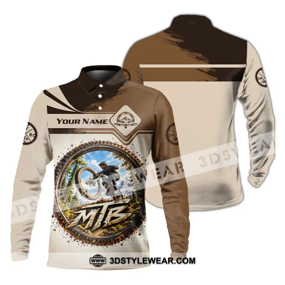Unisex Shirt - Custom Mountain Bike Shirt - Long Sleeve Polo / S - T-shirt