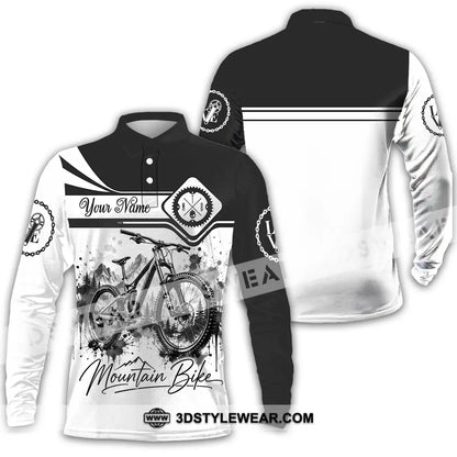 Unisex Shirt - Custom Mountain Bike Shirt - Long Sleeve Polo / S - T-shirt