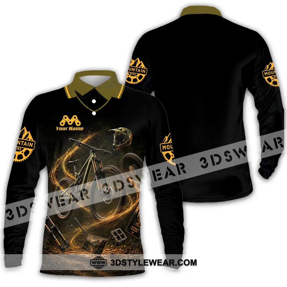 Unisex Shirt - Custom Mountain Bike Shirt - Long Sleeve Polo / S - T-shirt