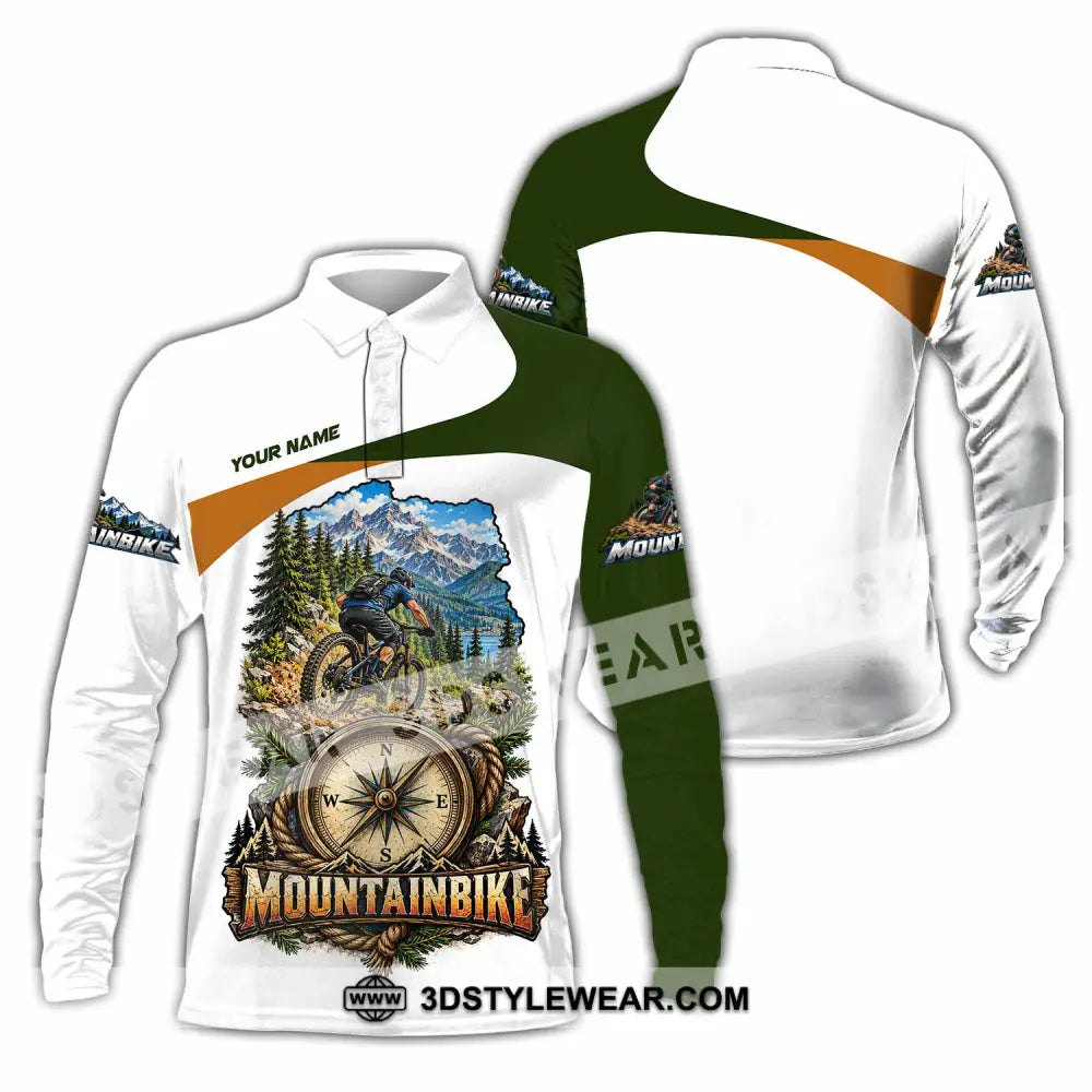 Unisex Shirt - Custom Mountain Bike Shirt - Long Sleeve Polo / S - T-shirt
