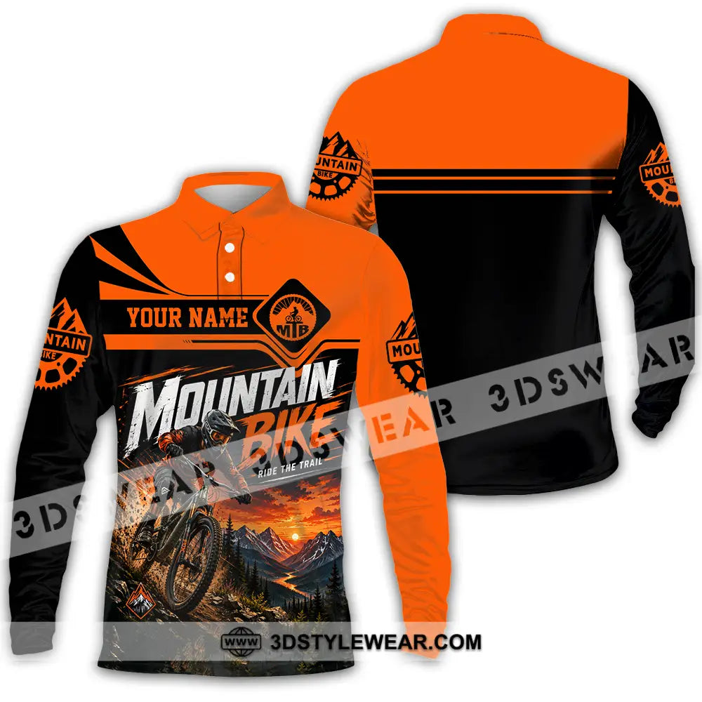 Unisex Shirt - Custom Mountain Bike Shirt - Long Sleeve Polo / S - T-shirt