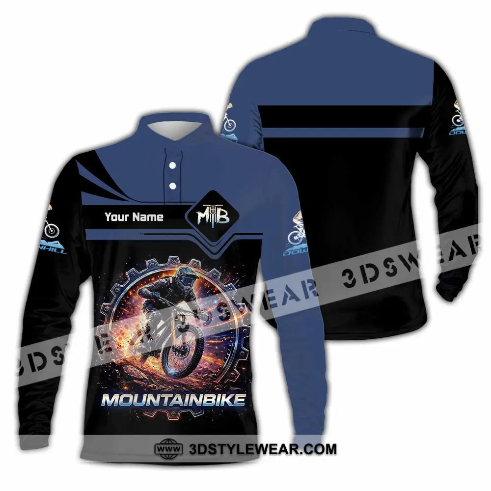 Unisex Shirt - Custom Mountain Bike Shirt - Long Sleeve Polo / S - T-shirt
