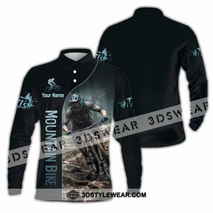 Unisex Shirt - Custom Mountain Bike Shirt - Long Sleeve Polo / S - T-shirt