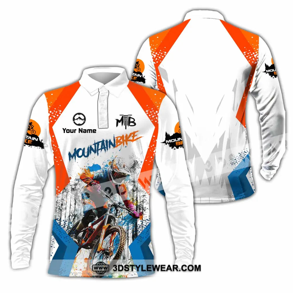 Unisex Shirt - Custom Mountain Bike Shirt - Long Sleeve Polo / S - T-shirt