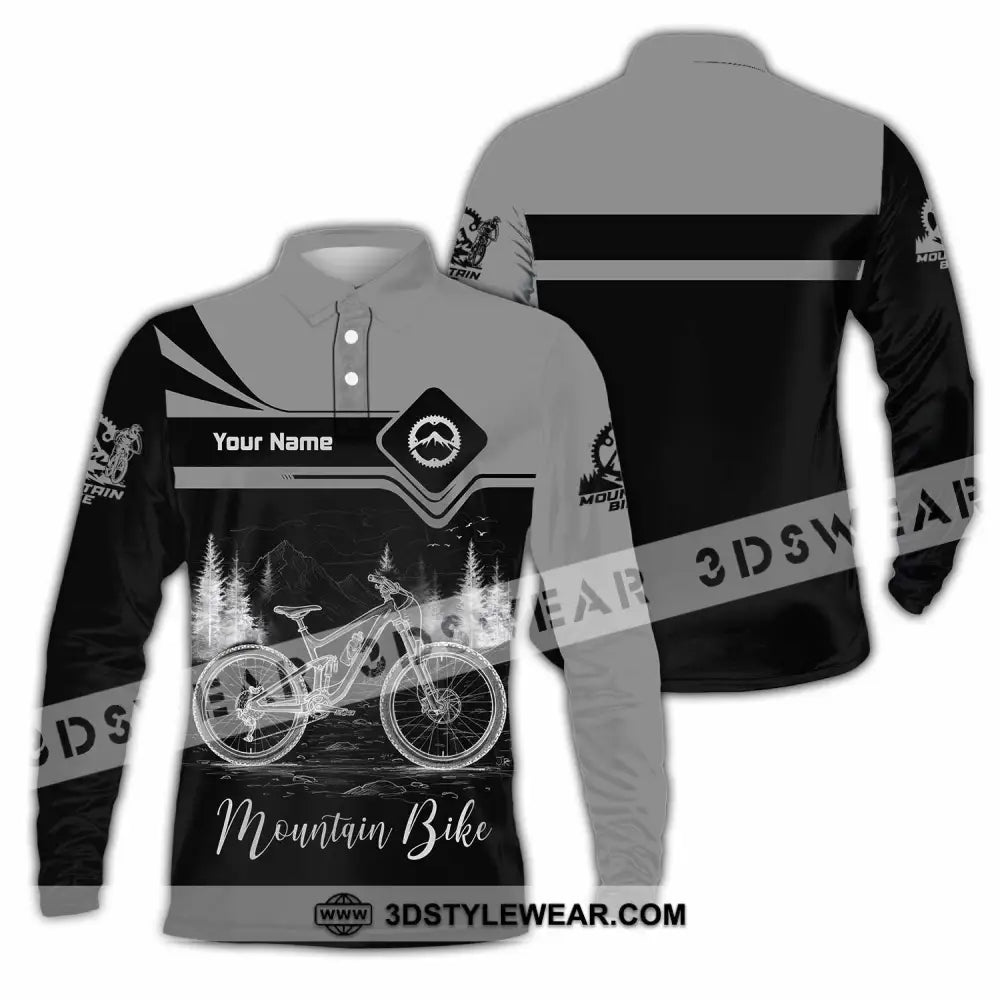 Unisex Shirt - Custom Mountain Bike Shirt - Long Sleeve Polo / S - T-shirt